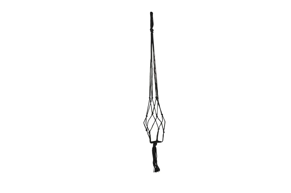 TS Bloempothanger macrame l120cm zwart - Snelle levering