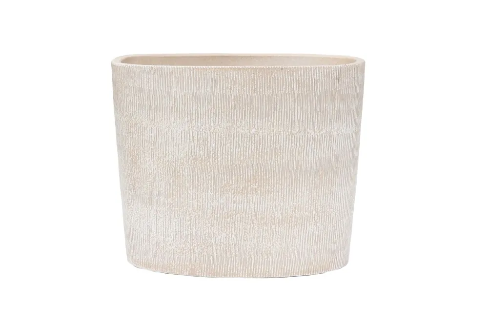 HS Pot miami ovaal 28x13x23cm creme | Direct beschikbaar