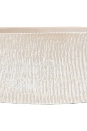 Voorraad bijna op - HS Pot miami ovaal 37x14x20cm creme