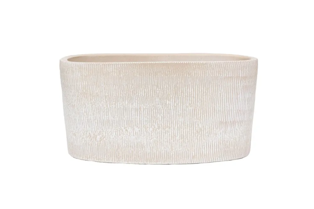 HS Pot miami ovaal 28x12x14cm creme - Favoriet van klanten