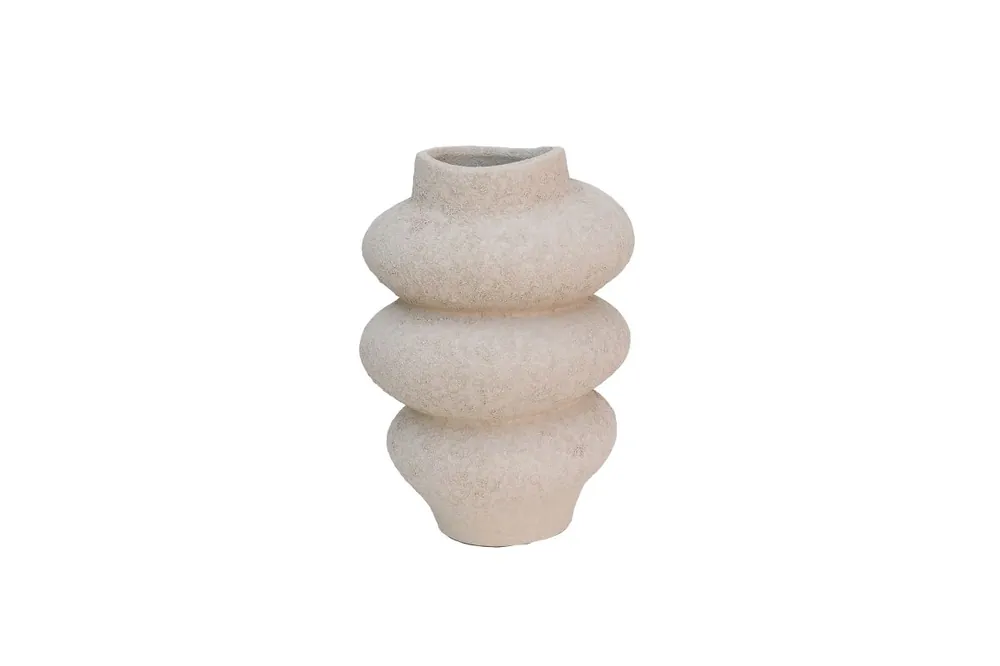 Hoog gewaardeerd | HS Vaas deco kemi d18h25cm beige