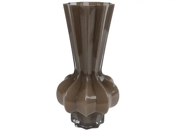 van Manen Vaas solid glas 17x17x32cm taupe - Nog enkele stuks