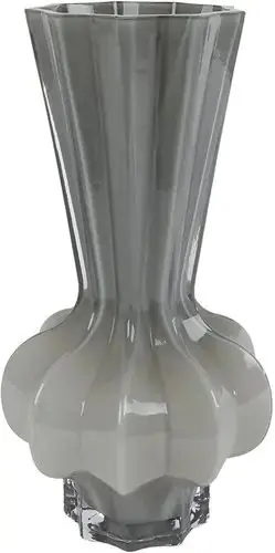 van Manen Vaas solid glas 14x14x27cm grijs - Veilig betalen