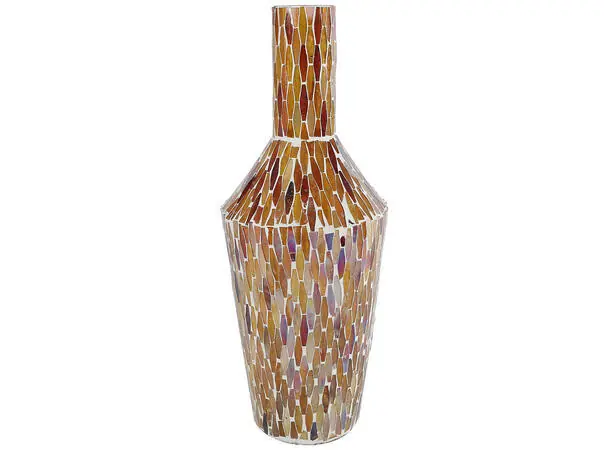 Meest verkocht | van Manen Vaas mozaiek glas 18x18x39cm bruin