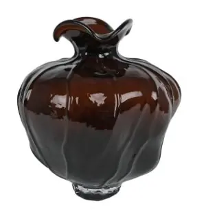 van Manen Vaas liv glas 21x21x24cm bruin - Nieuw binnengekomen