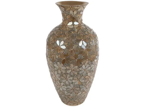 van Manen Vaas mozaiek glas 22x22x42cm goud | Koop vandaag