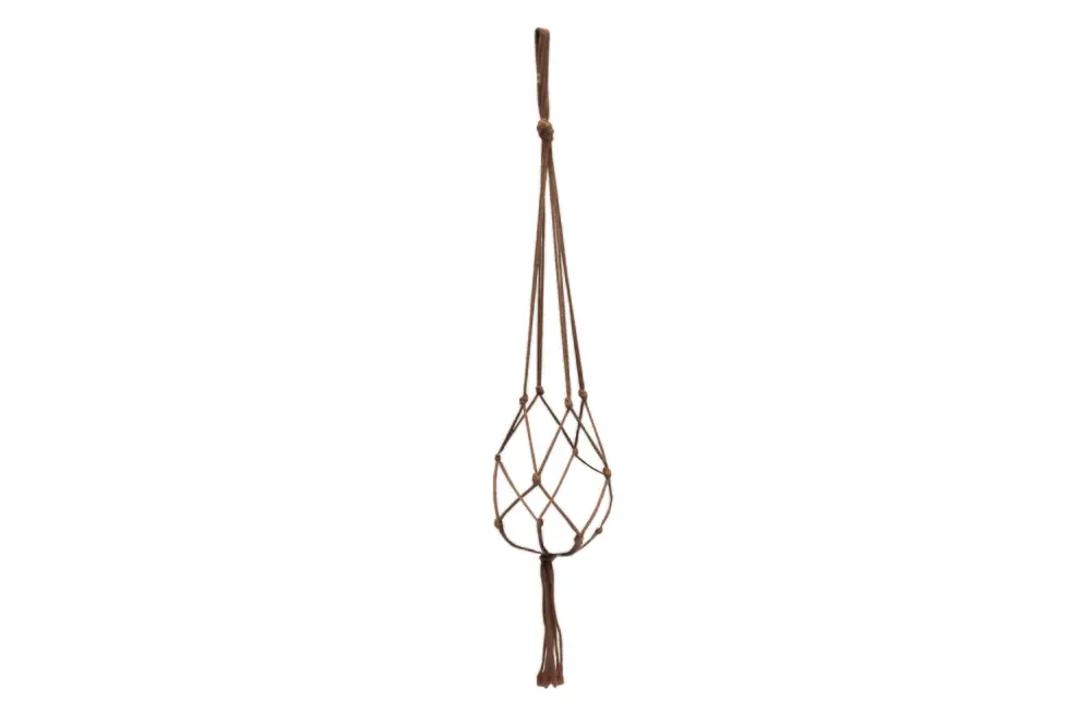 TS Bloempothanger macrame d2h90cm oudroze - Topkwaliteit