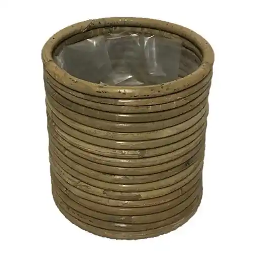 Bespaar nu - VDL Pot rond streep d14h18cm grijs