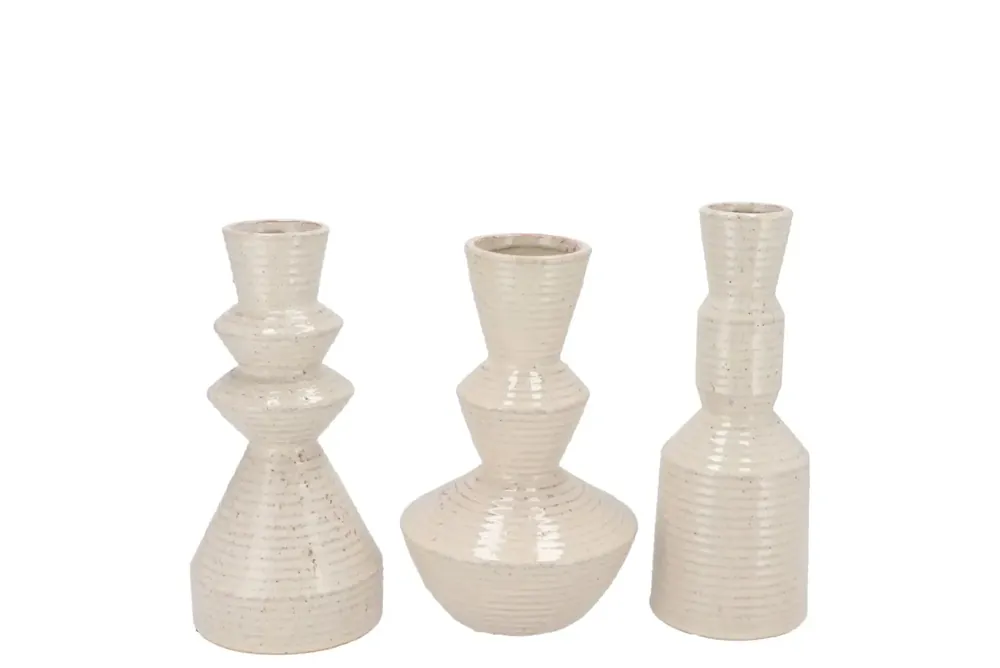 Alleen deze week | DK Suze White Vase Ass 10X10X21Cm