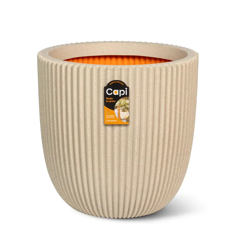 Direct van de fabrikant - Capi Pot bol groove nl d35h34cm kiezel