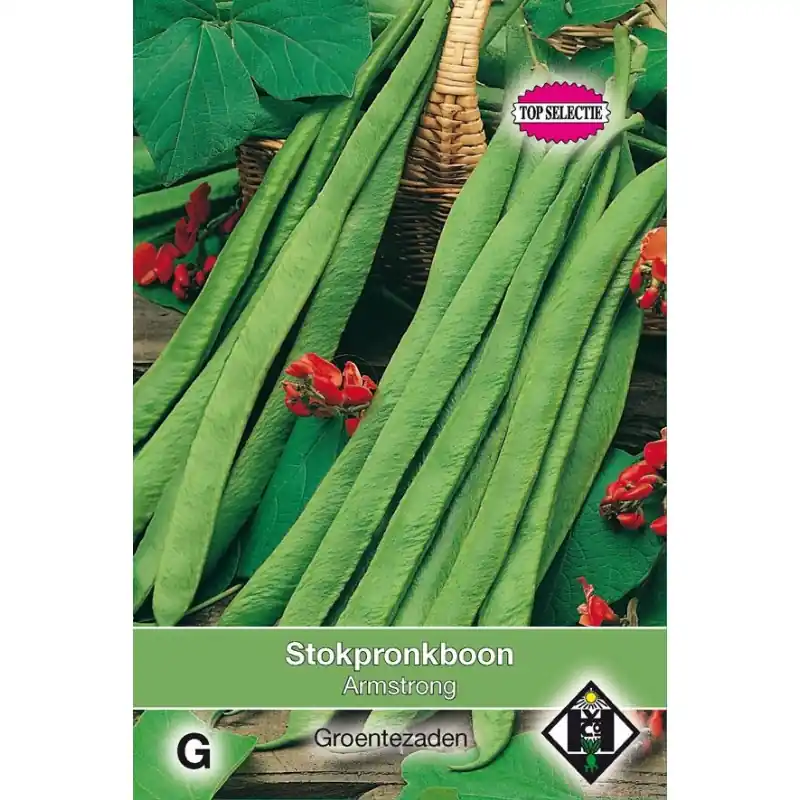 Stokpronkboon, Phaseolus coccineus ‘Armstrong‘, 50 gr. -zaden- - Hoog gewaardeerd