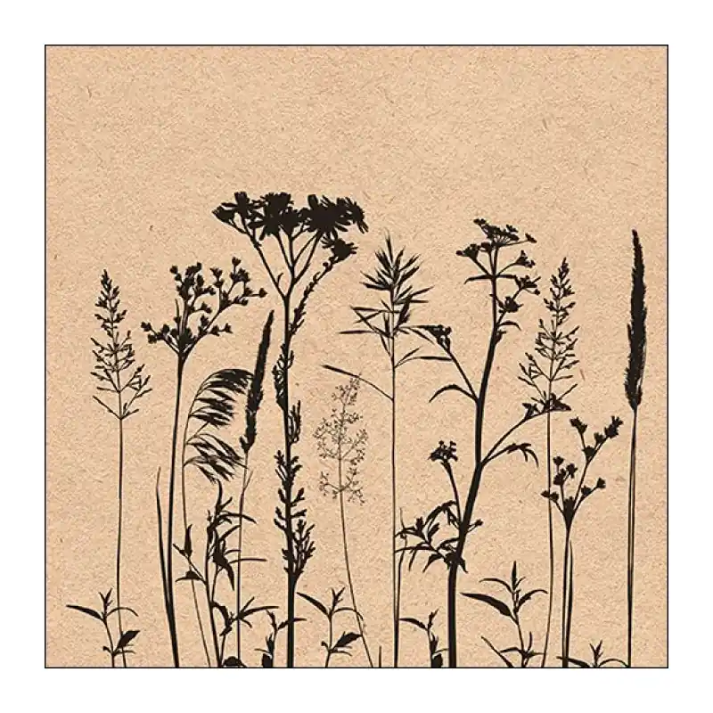 Hoge kwaliteit | Napkin 33 Recycled Herbs And Flowers Black FSC Mix