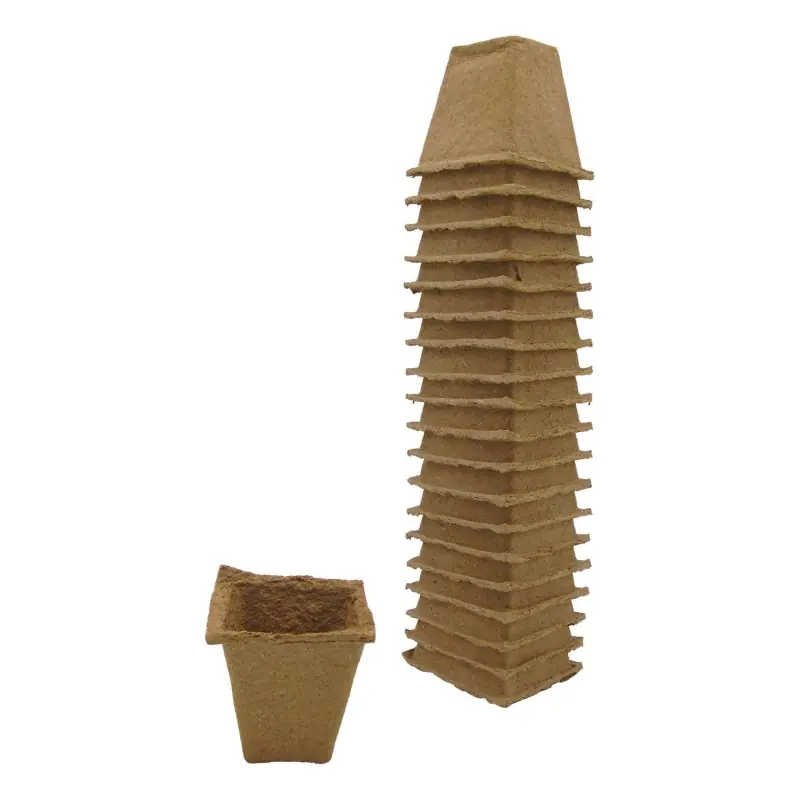 Uitverkoop - Bio.afbreekbare kweekpotjes H6 x 6 x 6 cm set à 20 stuks